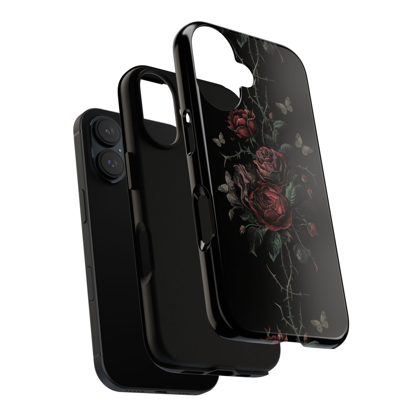 Vampire Art Vintage and Edgy iPhone 16 Tough Case - Goth Roses