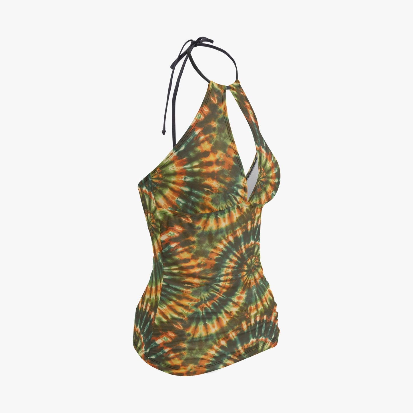 Vampire Art Retro Halter Two-Piece Tankini Swimsuit - Tie Dye in Earthy Colours