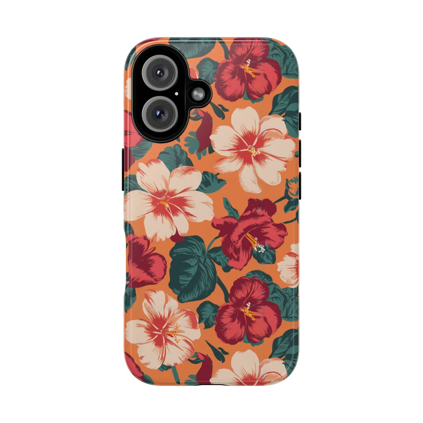 Vampire Art Vintage and Edgy iPhone 16 Tough Case - Retro Surfy Coral Florals