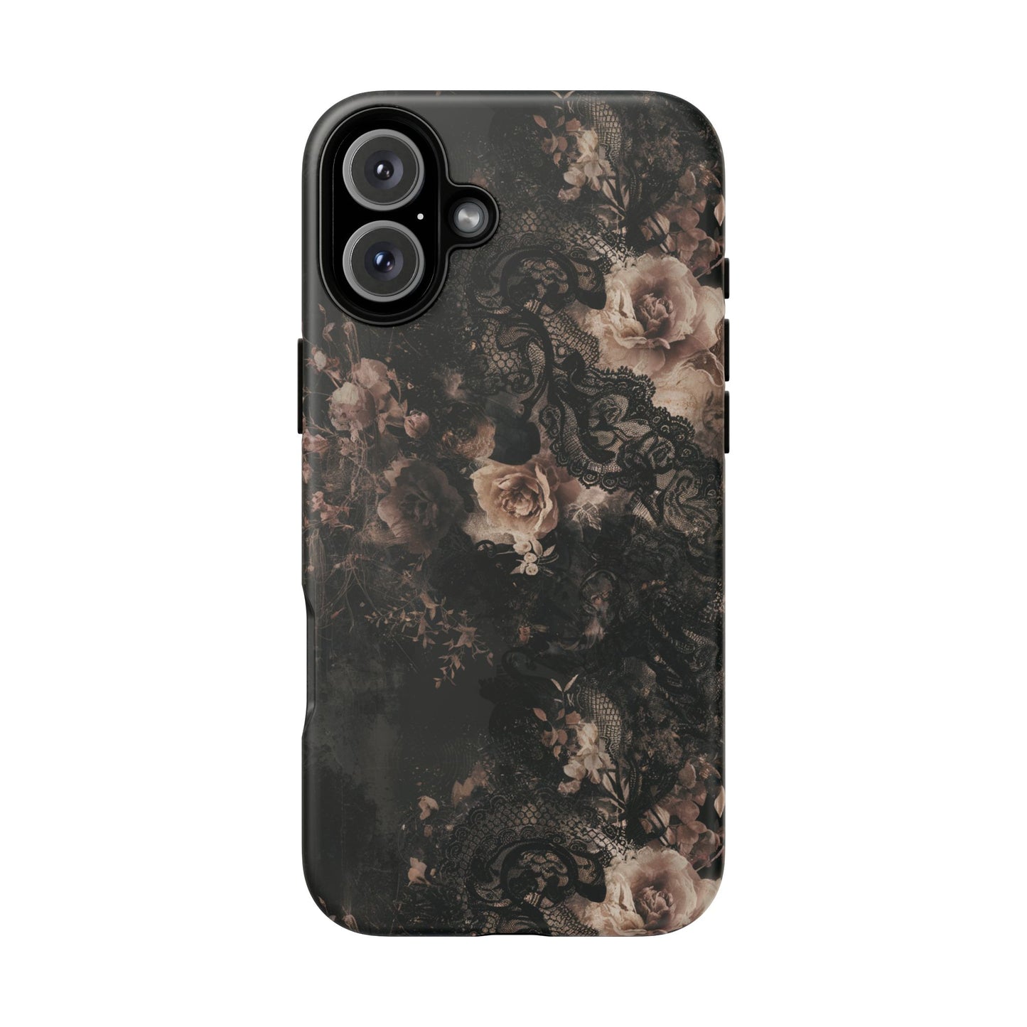 Vampire Art Vintage and Edgy iPhone 16 Tough Case - Grunge Lace and Roses