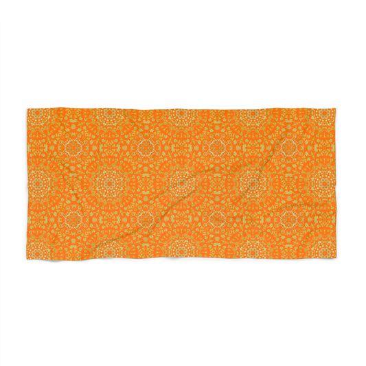 Vampire Art Psychedelic Orange Beach Towel