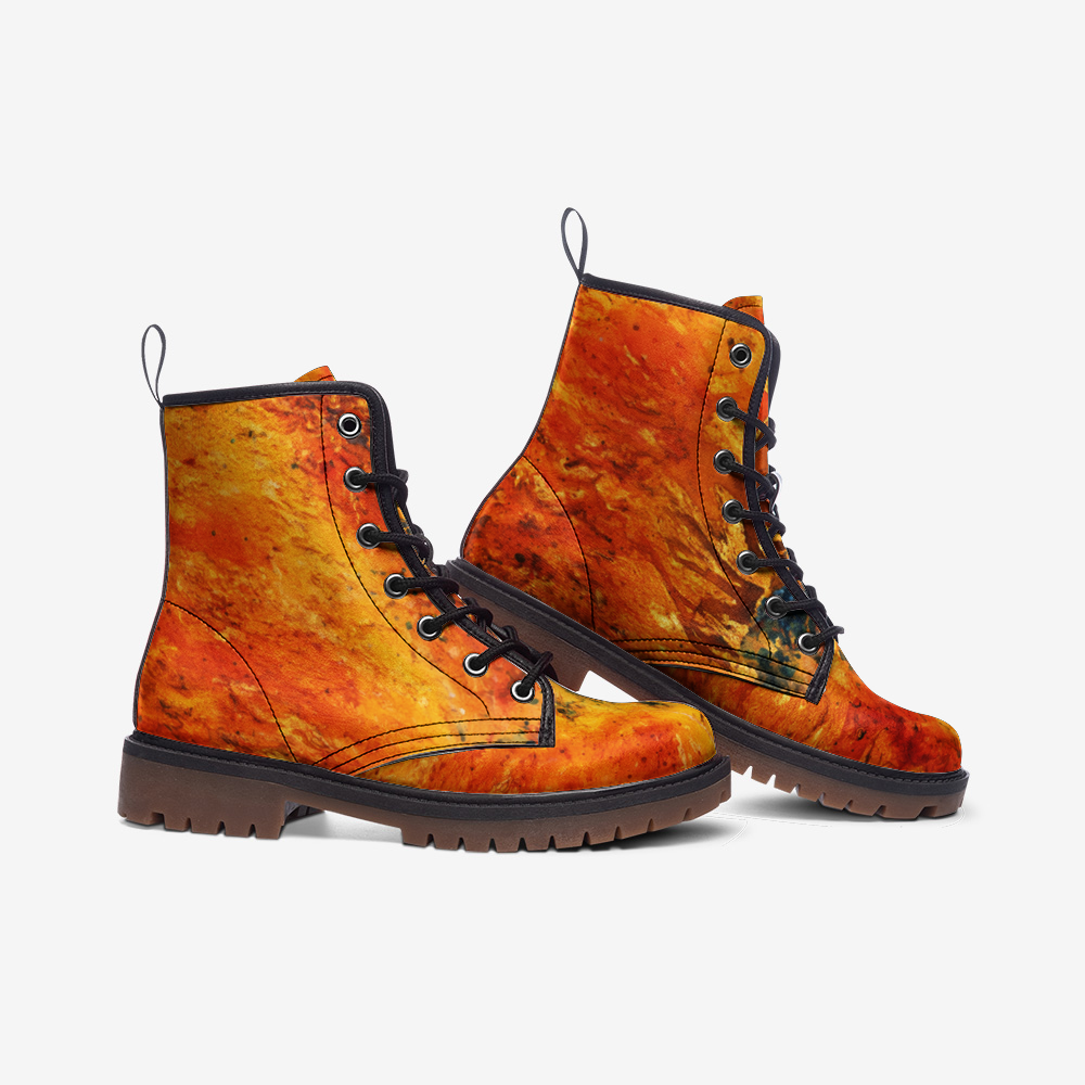 Vampire Art Starry Night Space Boots Unisex vegan Leather Combat Boots - US sizes - Sun