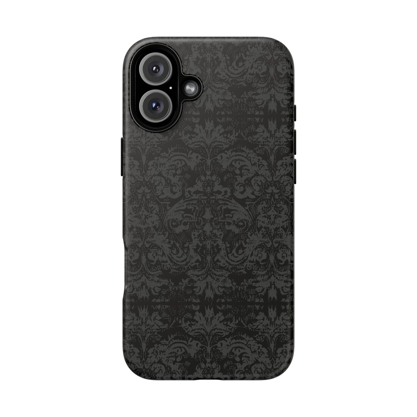 Vampire Art Vintage and Edgy iPhone 16 Tough Case - Grunge Goth Black Damask