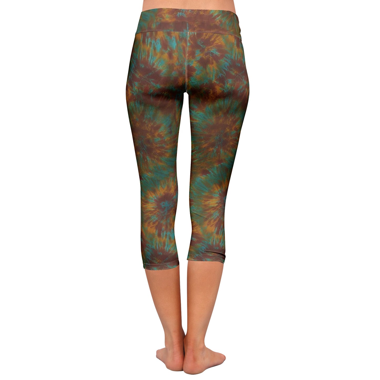 Vampire Art Mystic Tie-Dye Capri Leggings - Earthy tones