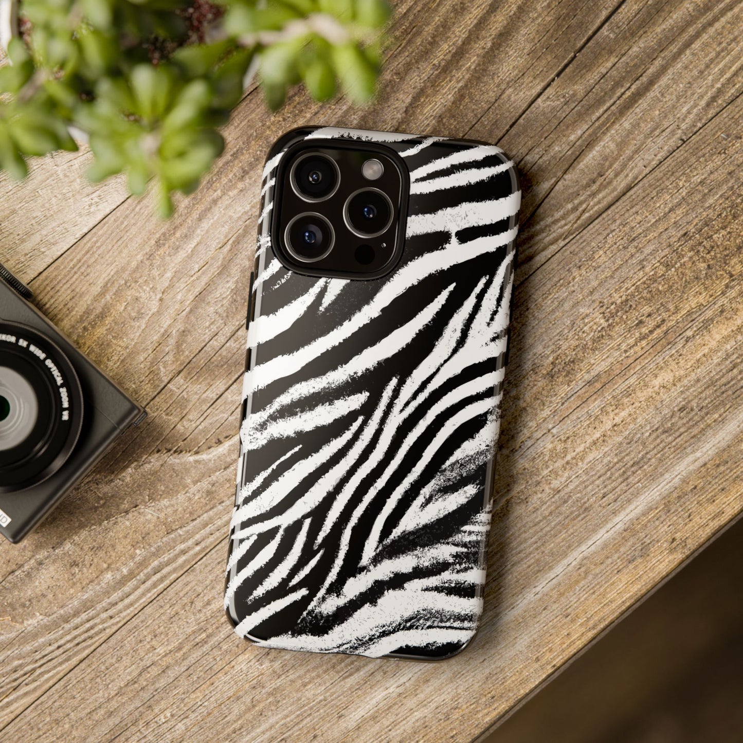 Vampire Art Vintage and Edgy iPhone 16 Tough Case - Grunge Zebra