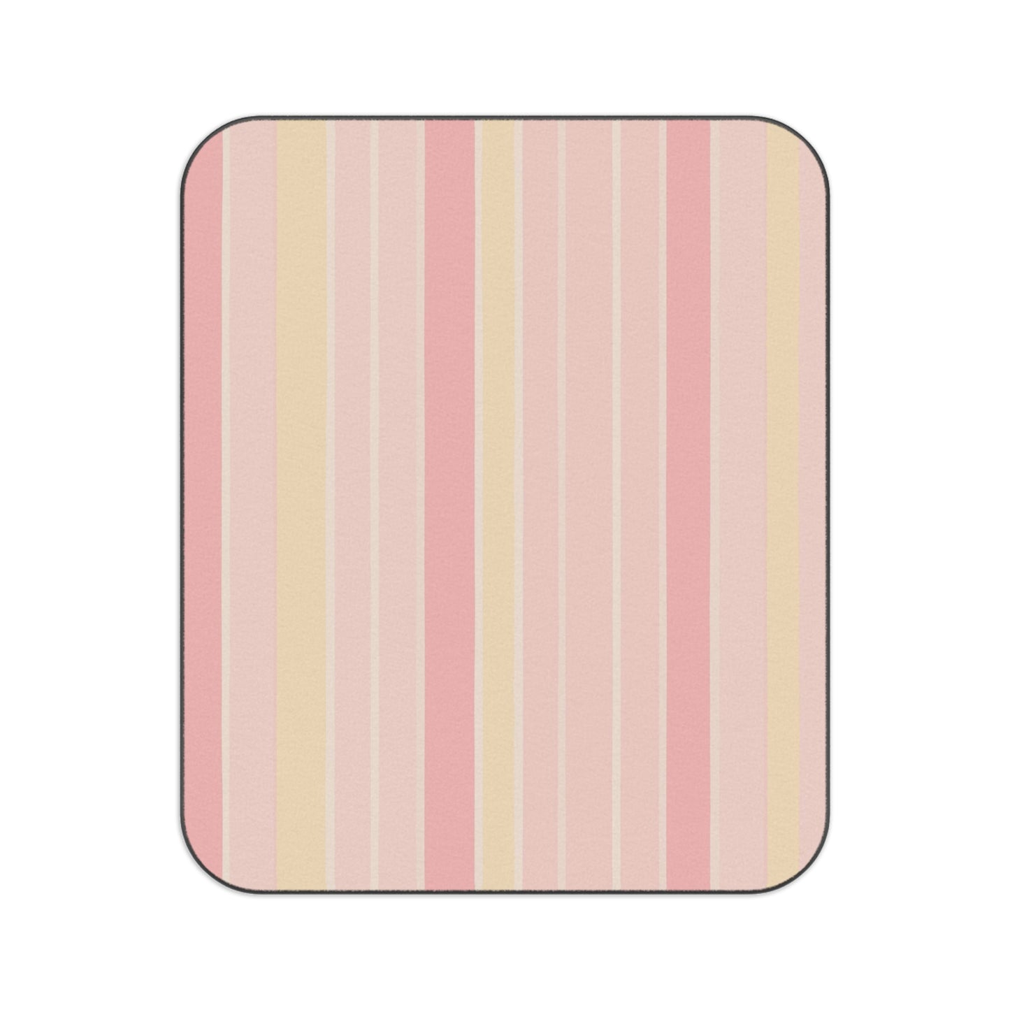 Vampire Art Retro Cottagecore Shabby Chic Striped Pale Pink and Yellow Pattern Picnic Blanket