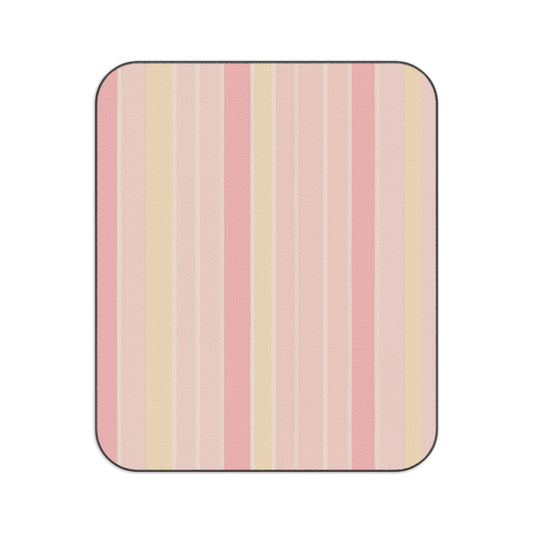 Vampire Art Retro Cottagecore Shabby Chic Striped Pale Pink and Yellow Pattern Picnic Blanket