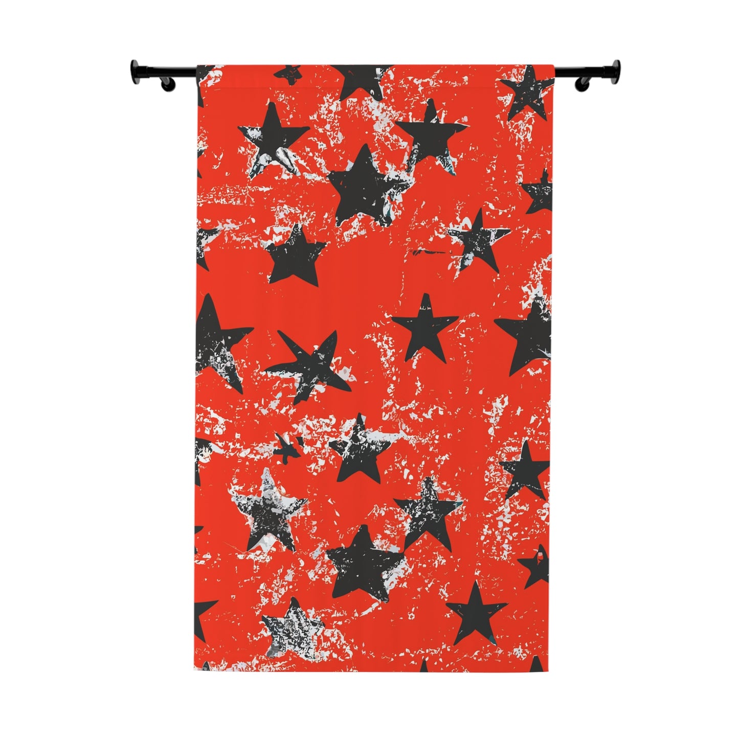 Vampire Art Grunge Goth Red and Black Stars Blackout Window Curtains (1 Piece)