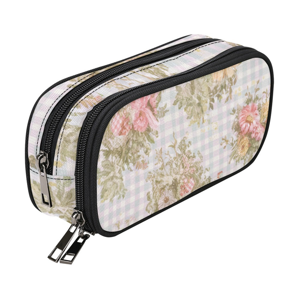 Vampire Art Studio Caddy: Deluxe Pencil Pouch - Shabby Chic Retro Checkered