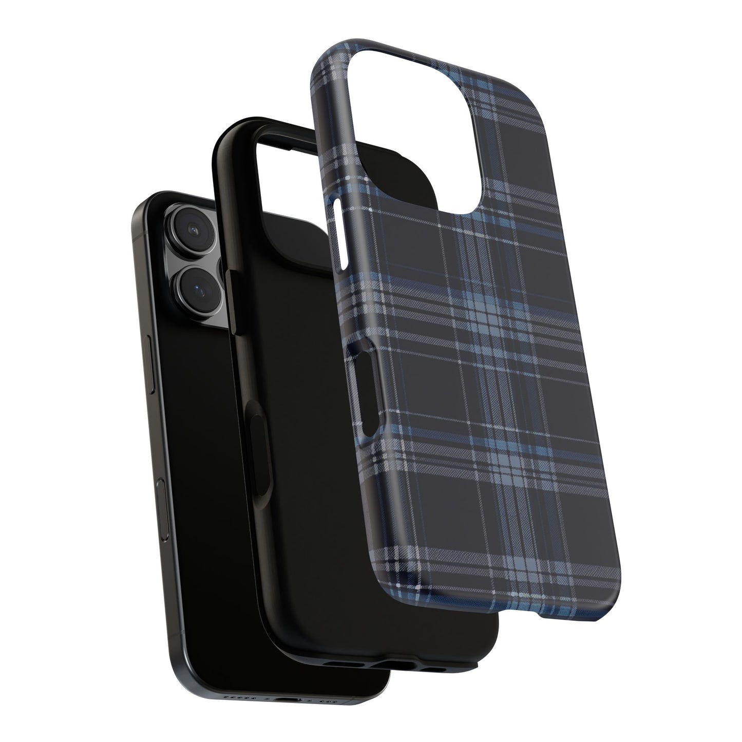 Vampire Art Vintage and Edgy iPhone 16 Tough Case - Blue Tartan