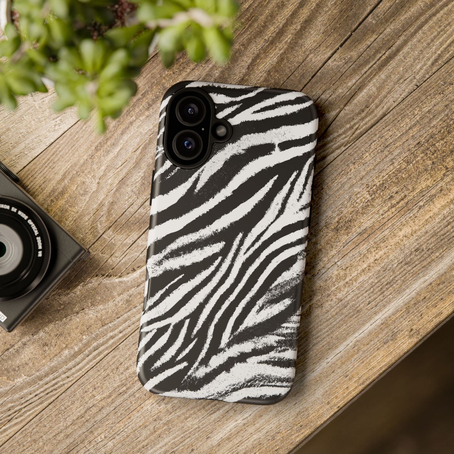 Vampire Art Vintage and Edgy iPhone 16 Tough Case - Grunge Zebra