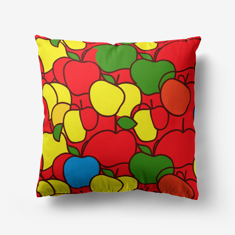 Vampire Art Retro Premium Hypoallergenic Throw Pillow - 3 sizes / optional insert - Sixties Apples