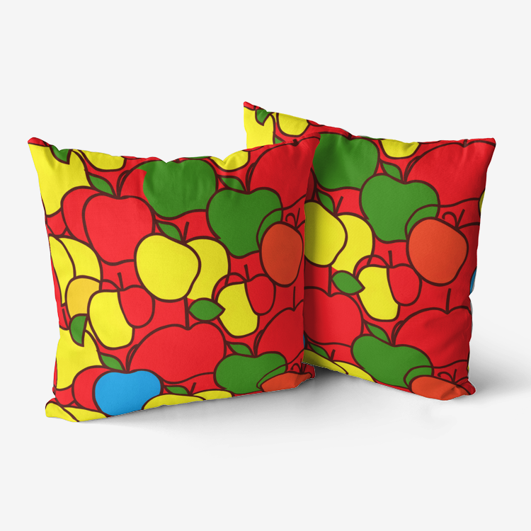 Vampire Art Retro Premium Hypoallergenic Throw Pillow - 3 sizes / optional insert - Sixties Apples