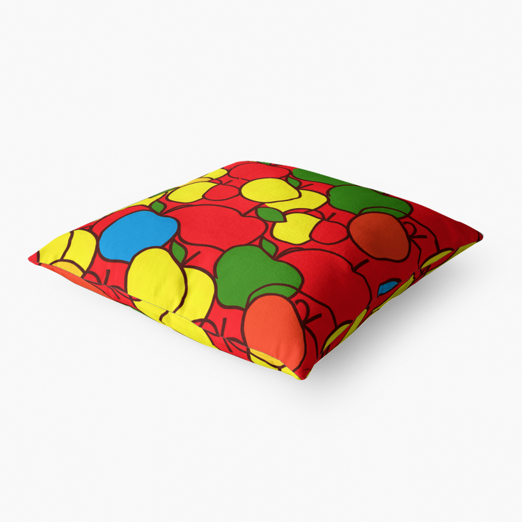 Vampire Art Retro Premium Hypoallergenic Throw Pillow - 3 sizes / optional insert - Sixties Apples