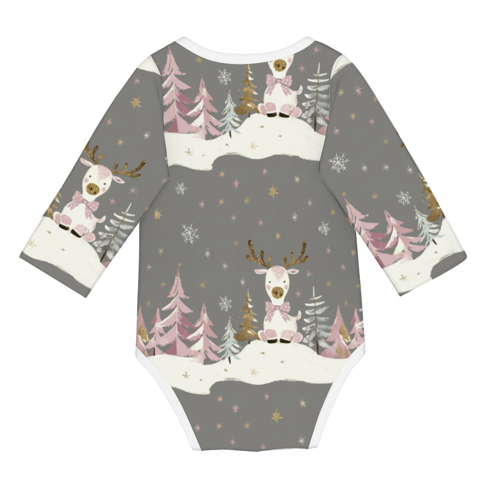 Vampire Art Retro Baby Cotton One-Piece - Christmas Reindeer