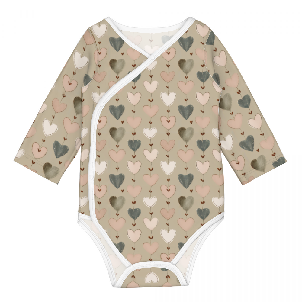 Vampire Art Retro Baby Cotton One-Piece - Vintage Hearts