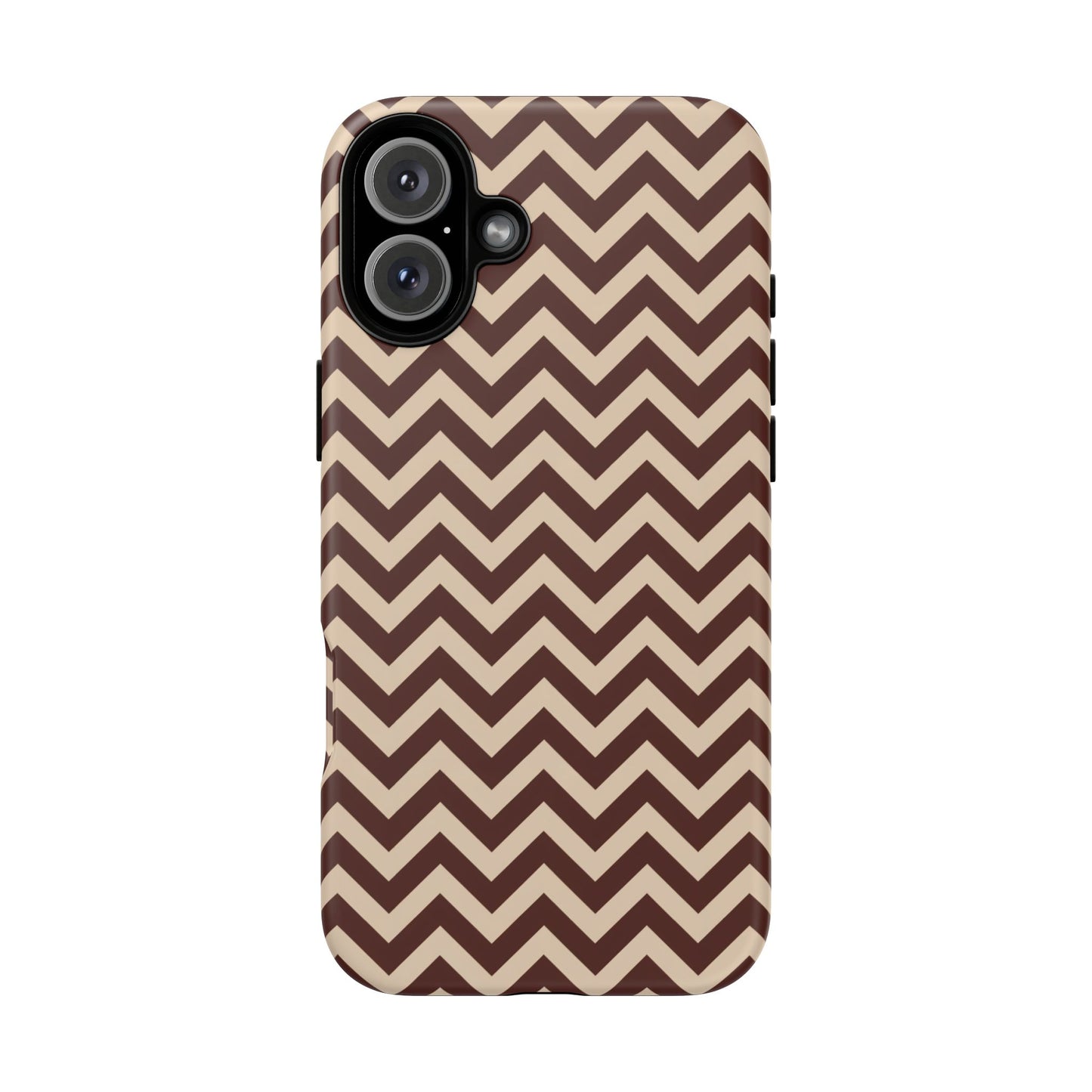 Vampire Art Vintage and Edgy iPhone 16 Tough Case - Brown Mod Herringbone