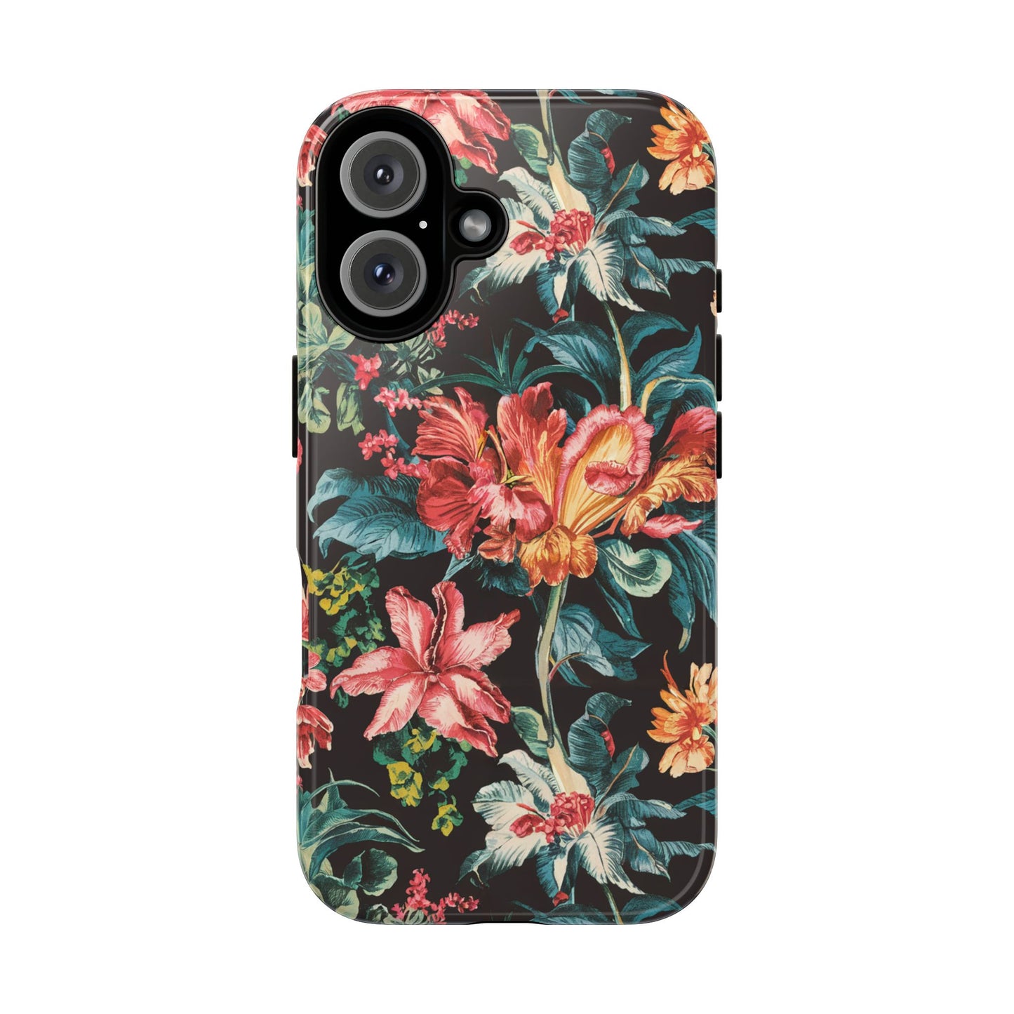 Vampire Art Vintage and Edgy iPhone 16 Tough Case - Retro Surfy Florals