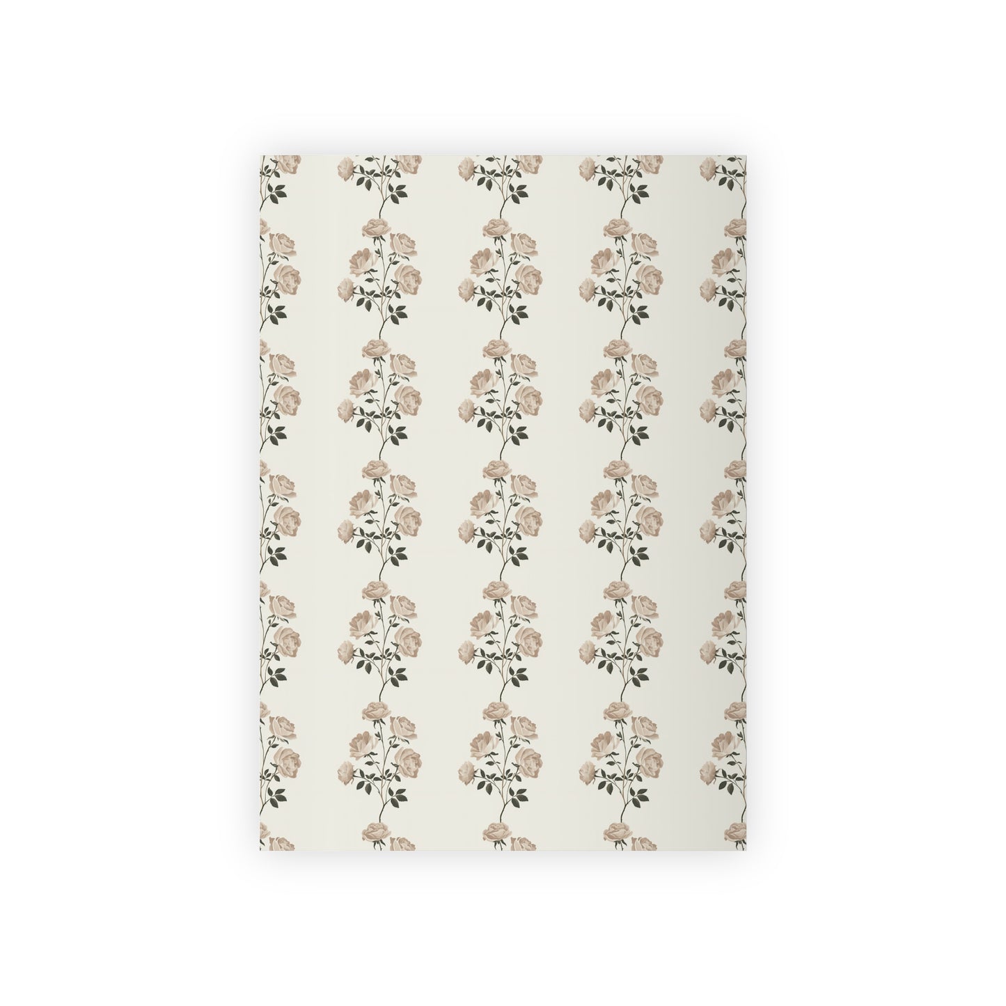 Vampire Art Retro Luxe Eco-Friendly Gift Wrapping Paper Roll (1 pc) - Vintage White Roses - Made in the UK