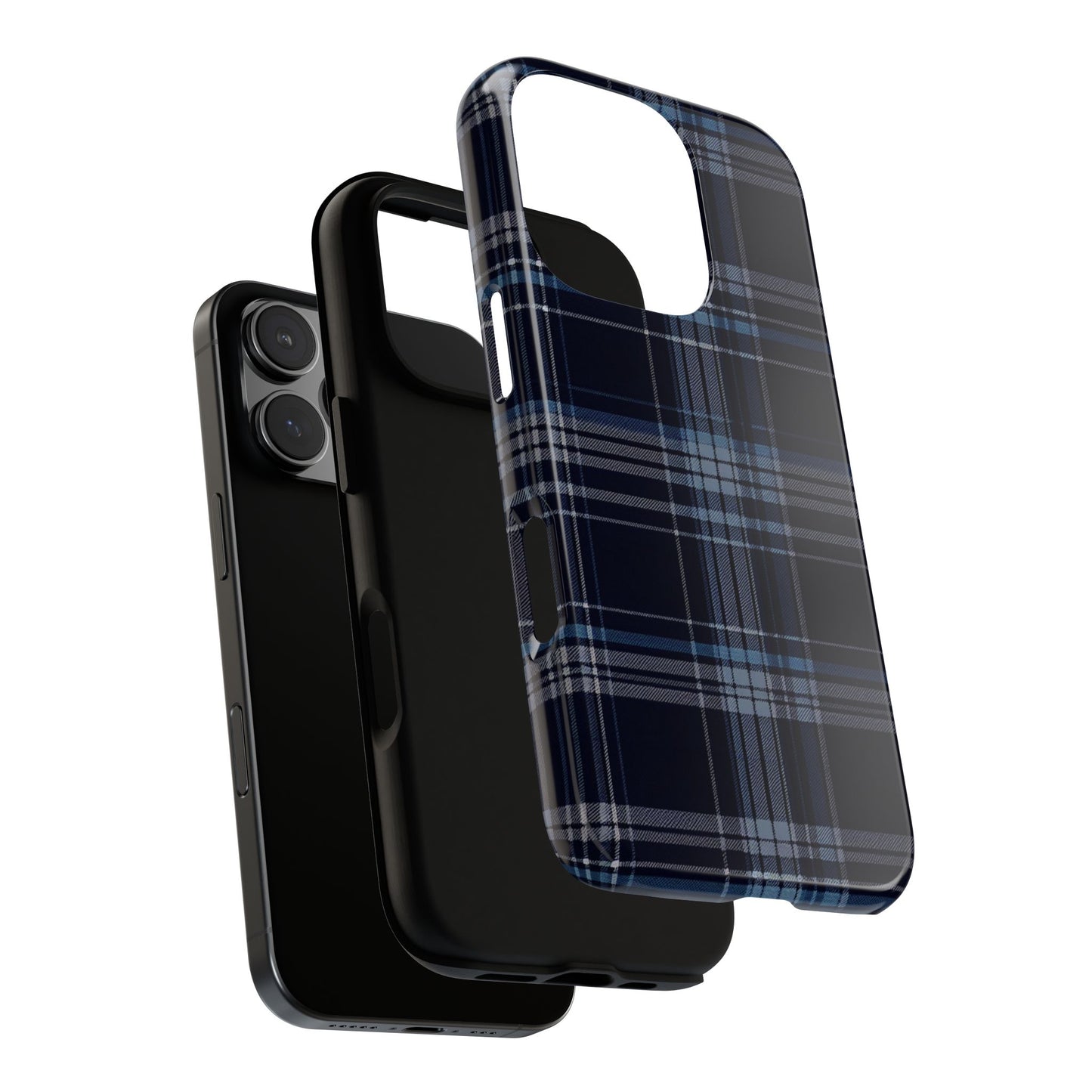 Vampire Art Vintage and Edgy iPhone 16 Tough Case - Blue Tartan