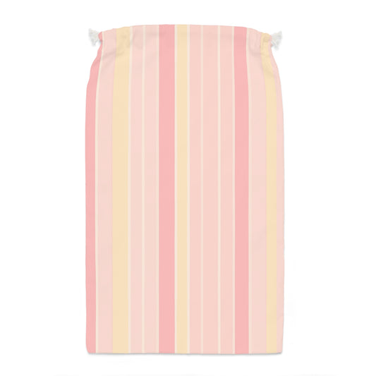 Vampire Art Retro Pastel Pink and Yellow Striped Christmas Santa Presents Sack