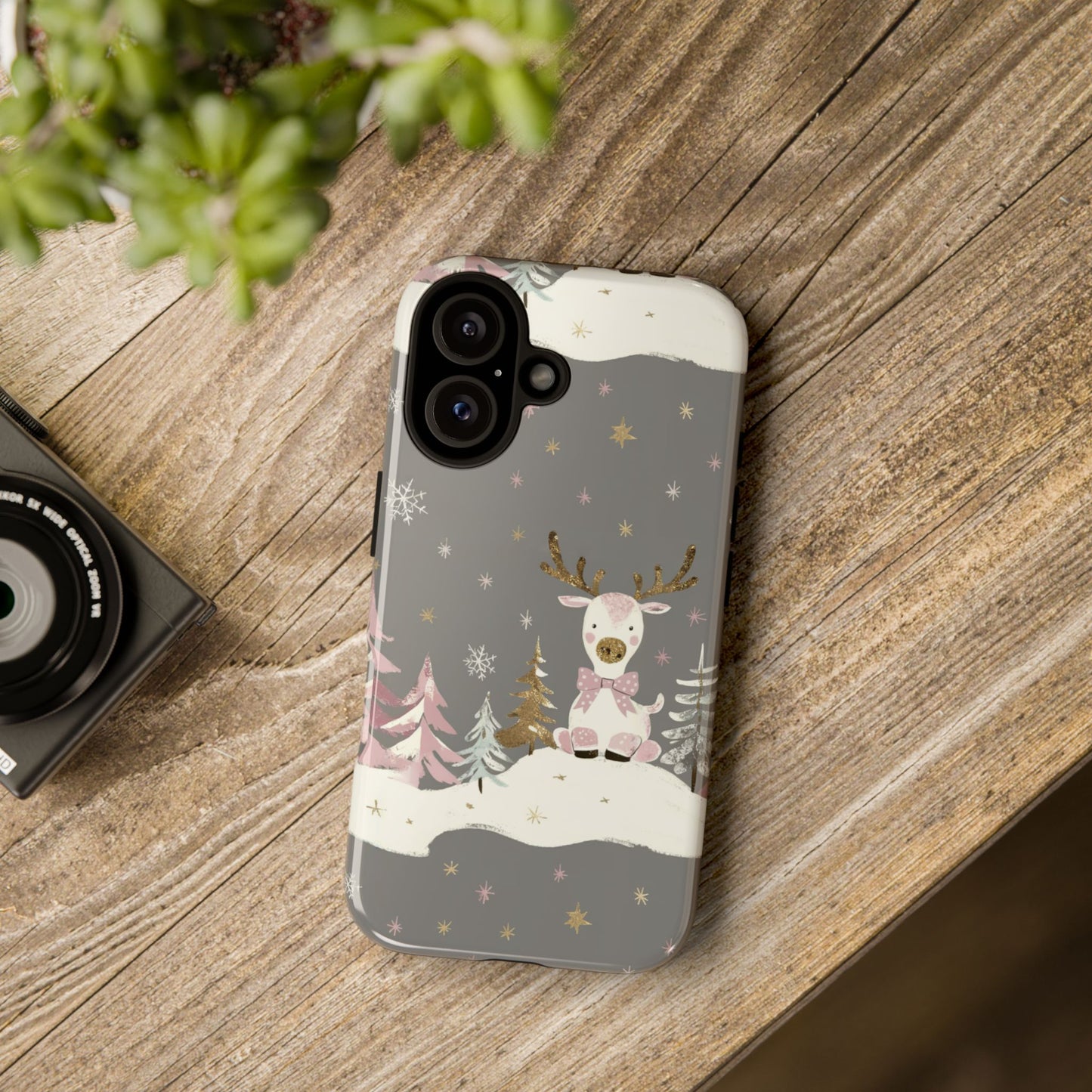 Vampire Art Vintage and Edgy iPhone 16 Tough Case - Christmas Reindeer