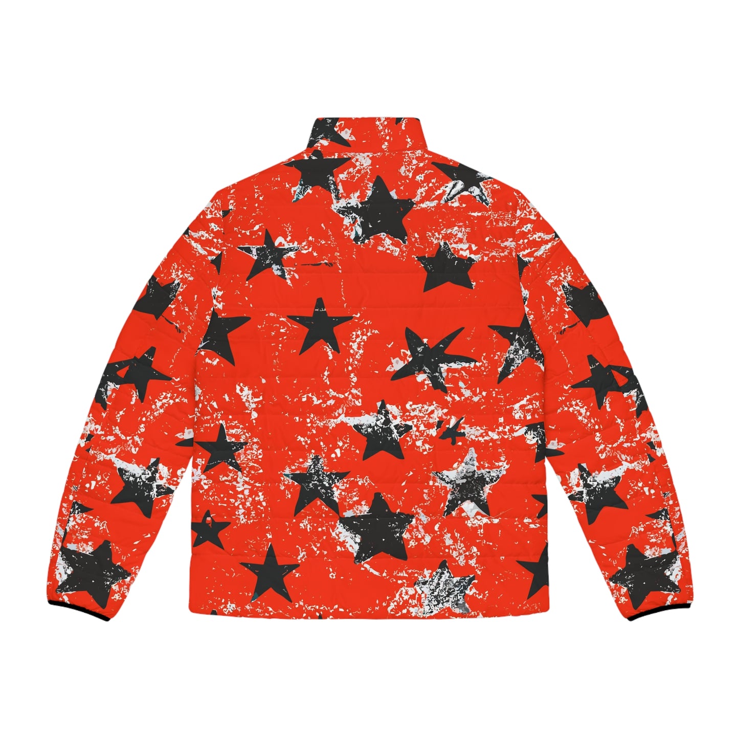 Vampire Art Grunge Red Black Stars Men's Puffer Jacket