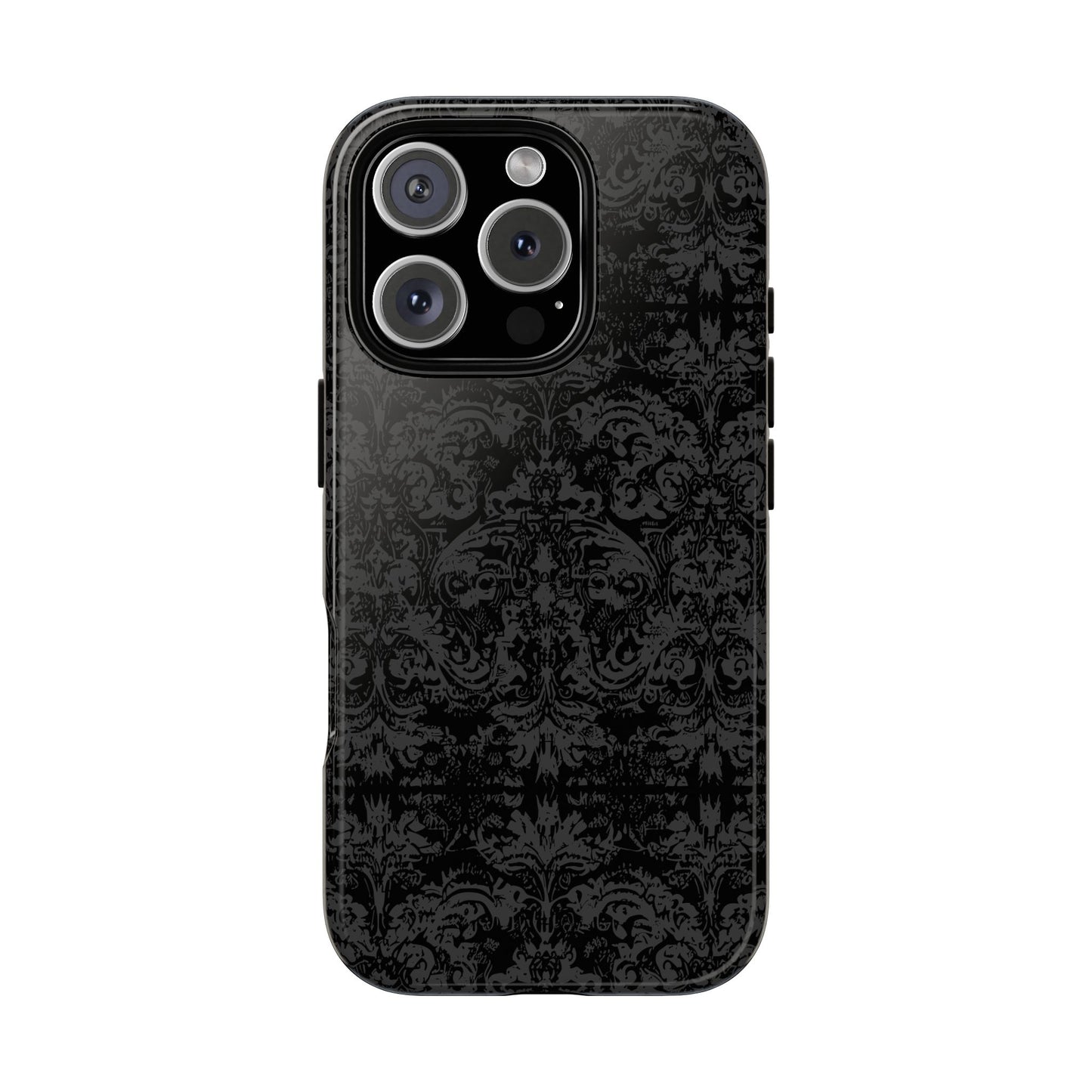 Vampire Art Vintage and Edgy iPhone 16 Tough Case - Grunge Goth Black Damask