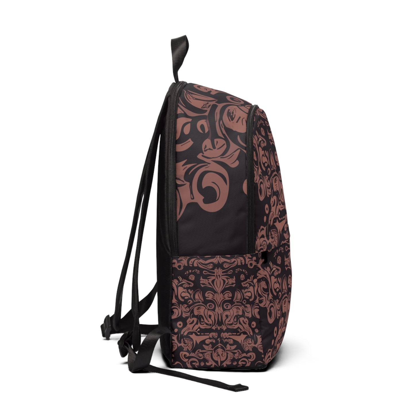 Vampire Art Grunge Brown Brocade Unisex Fabric Backpack