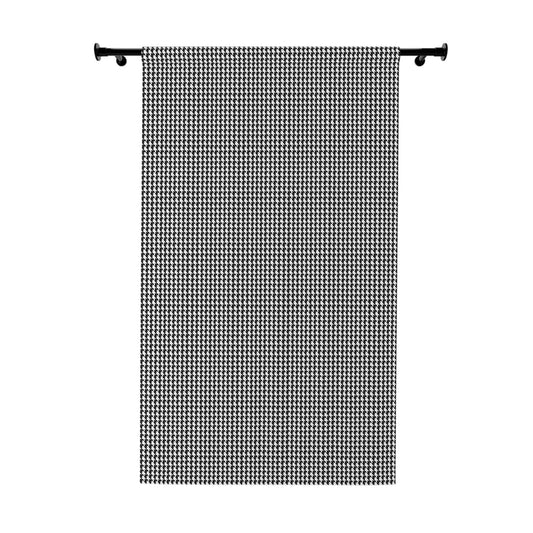 Vampire Art Grunge Preppy Cottagecore Goth Chic Black and White Houndstooth Blackout Window Curtains (1 Piece)