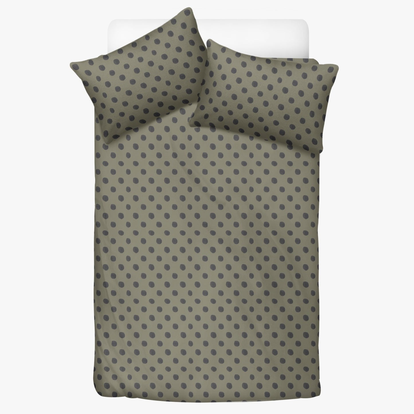 Vampire Art 3-Piece Retro Polyester Bedding Set - Olive Polka Dot