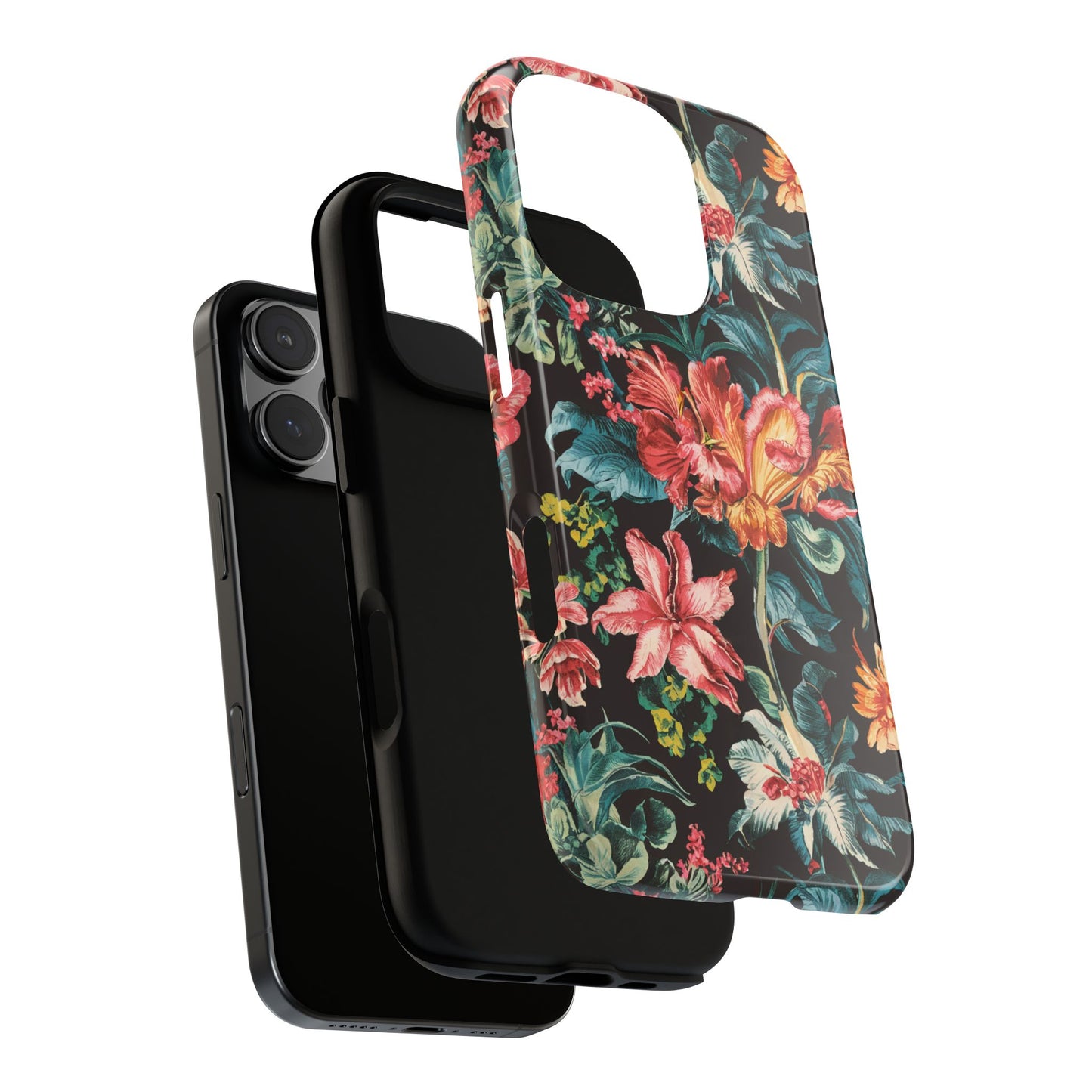 Vampire Art Vintage and Edgy iPhone 16 Tough Case - Retro Surfy Florals