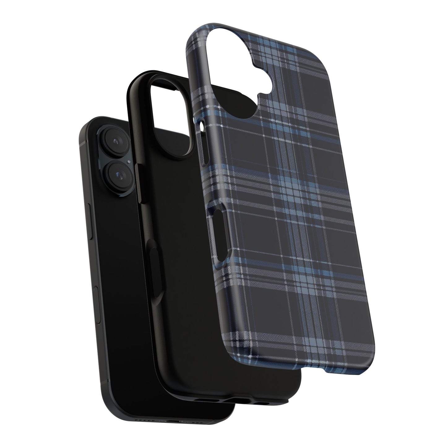 Vampire Art Vintage and Edgy iPhone 16 Tough Case - Blue Tartan