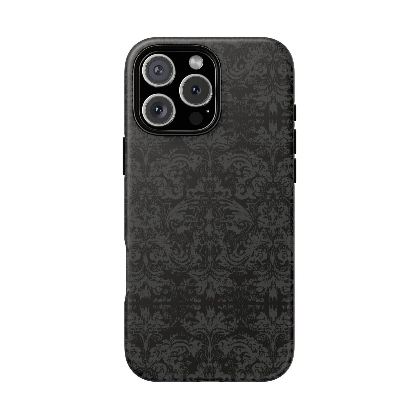 Vampire Art Vintage and Edgy iPhone 16 Tough Case - Grunge Goth Black Damask