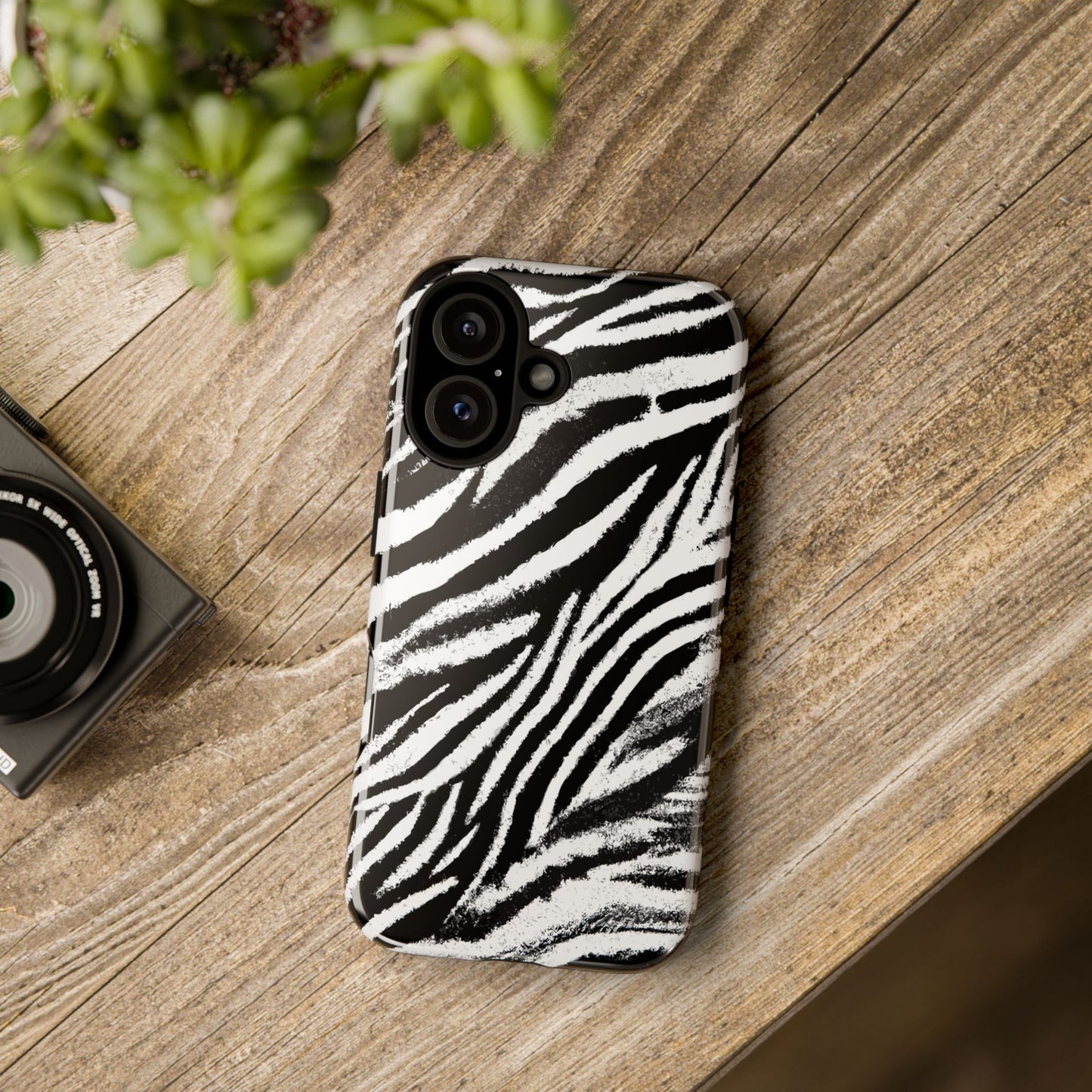 Vampire Art Vintage and Edgy iPhone 16 Tough Case - Grunge Zebra