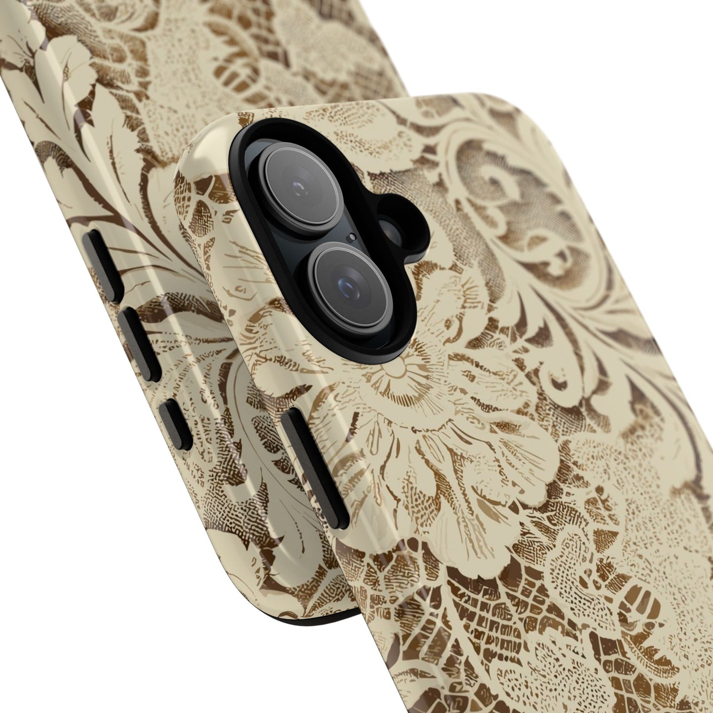 Vampire Art Vintage and Edgy iPhone 16 Tough Case - Cream Victorian Lace