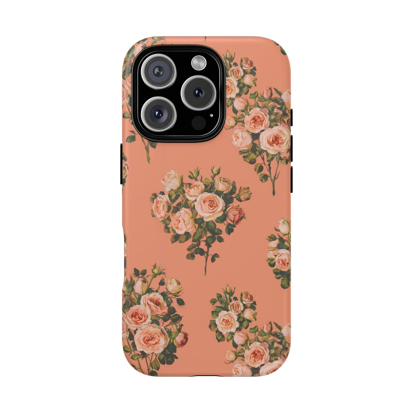 Vampire Art Vintage and Edgy iPhone 16 Tough Case - Retro Coral Florals