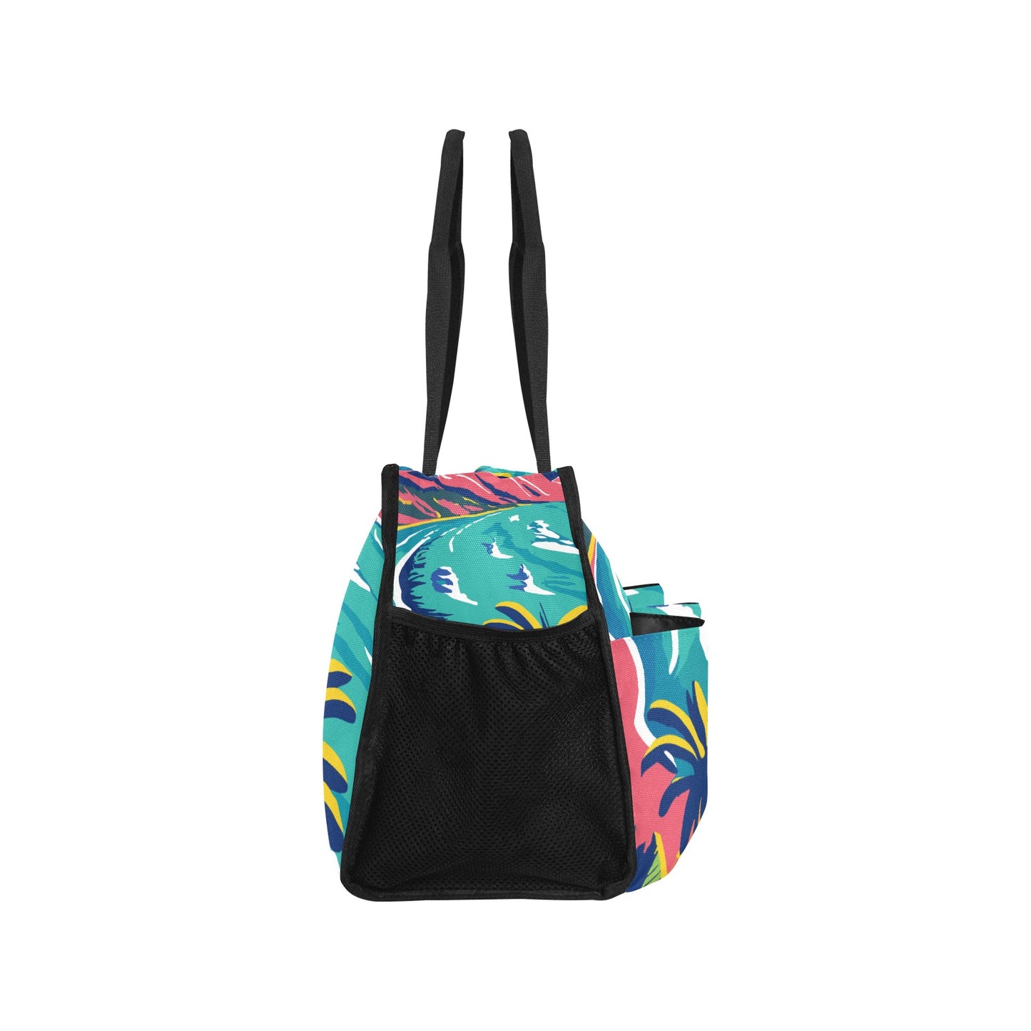 Vampire Art Retro Large Multi-pocket Beach Bag - Colourful Vintage Malibu