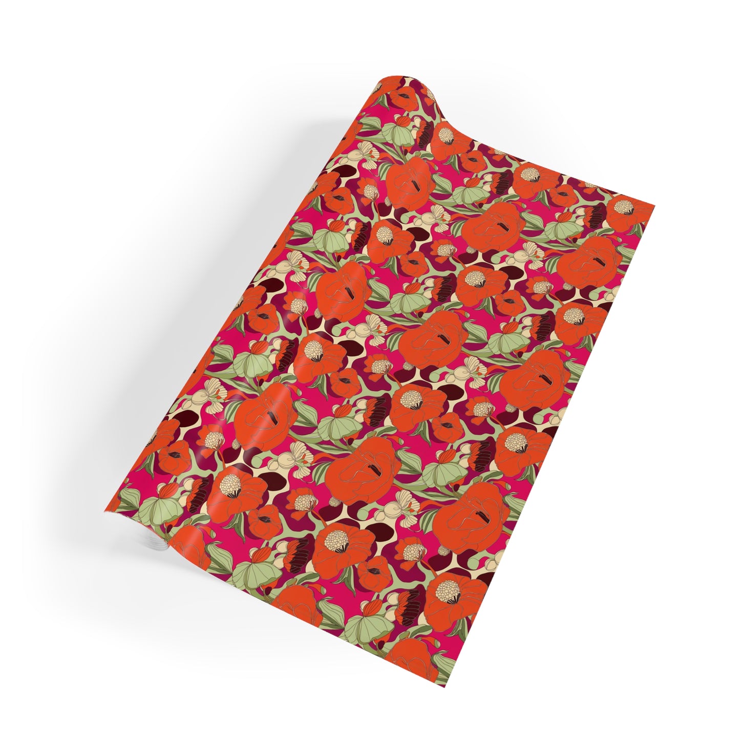 Vampire Art Retro Luxe Eco-Friendly Gift Wrapping Paper Roll (1 pc) - Sixties Flowers - Made in the UK