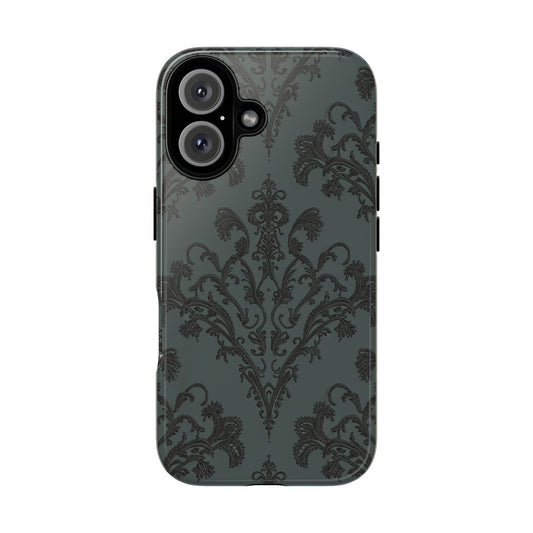 Vampire Art Vintage and Edgy iPhone 16 Tough Case - Goth Brocade