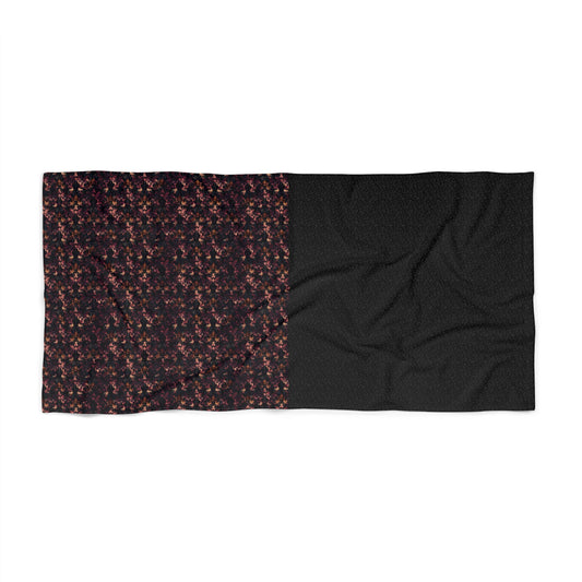 Vampire Art Goth Velvet Black Damask vs Black Leopard Double Bonus Beach Towel