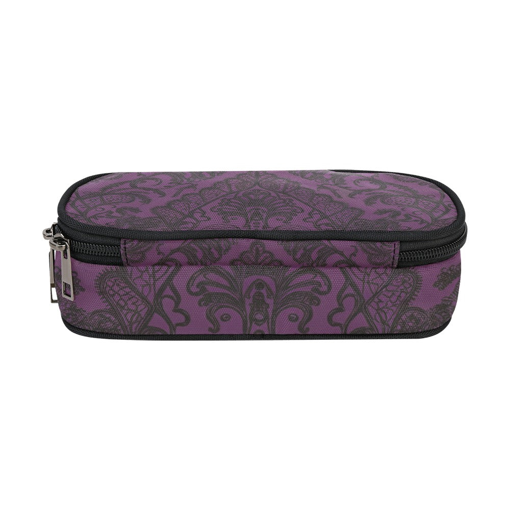 Vampire Art Studio Caddy: Deluxe Pencil Pouch - Victorian Lace Print in Purple