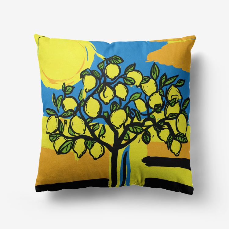 Vampire Art Retro Premium Hypoallergenic Throw Pillow - 3 sizes / optional insert - Sixties Apple Tree