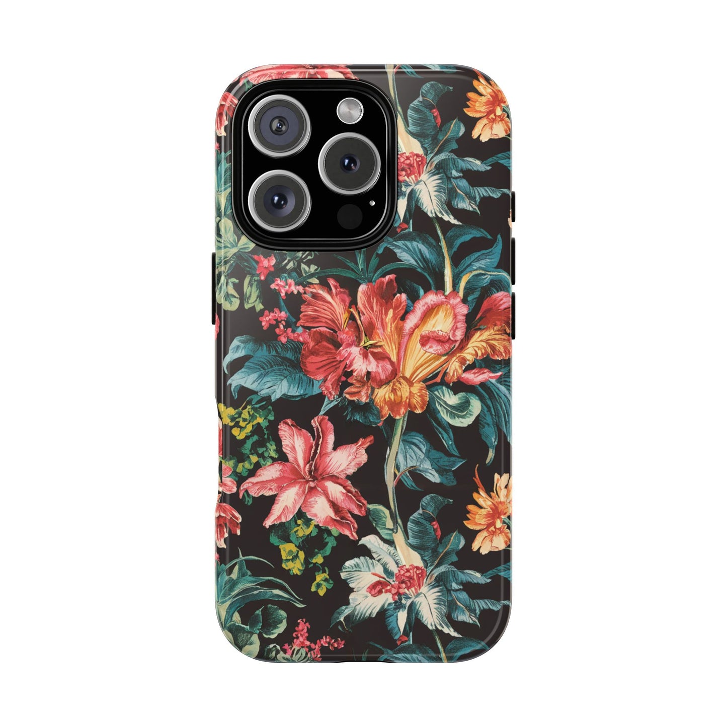 Vampire Art Vintage and Edgy iPhone 16 Tough Case - Retro Surfy Florals