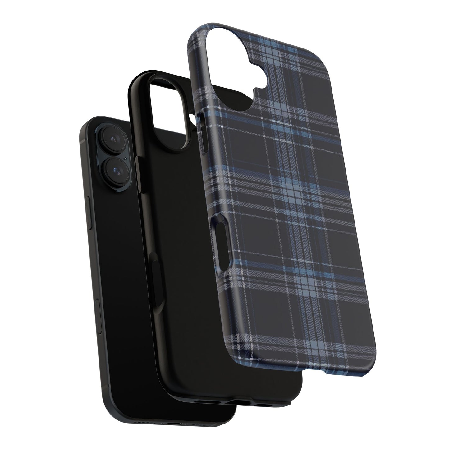 Vampire Art Vintage and Edgy iPhone 16 Tough Case - Blue Tartan