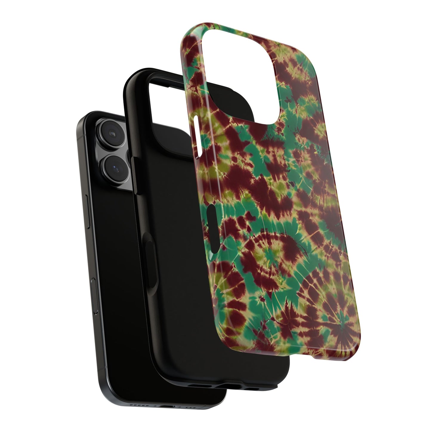 Vampire Art Vintage and Edgy iPhone 16 Tough Case - Forest Tie Dye