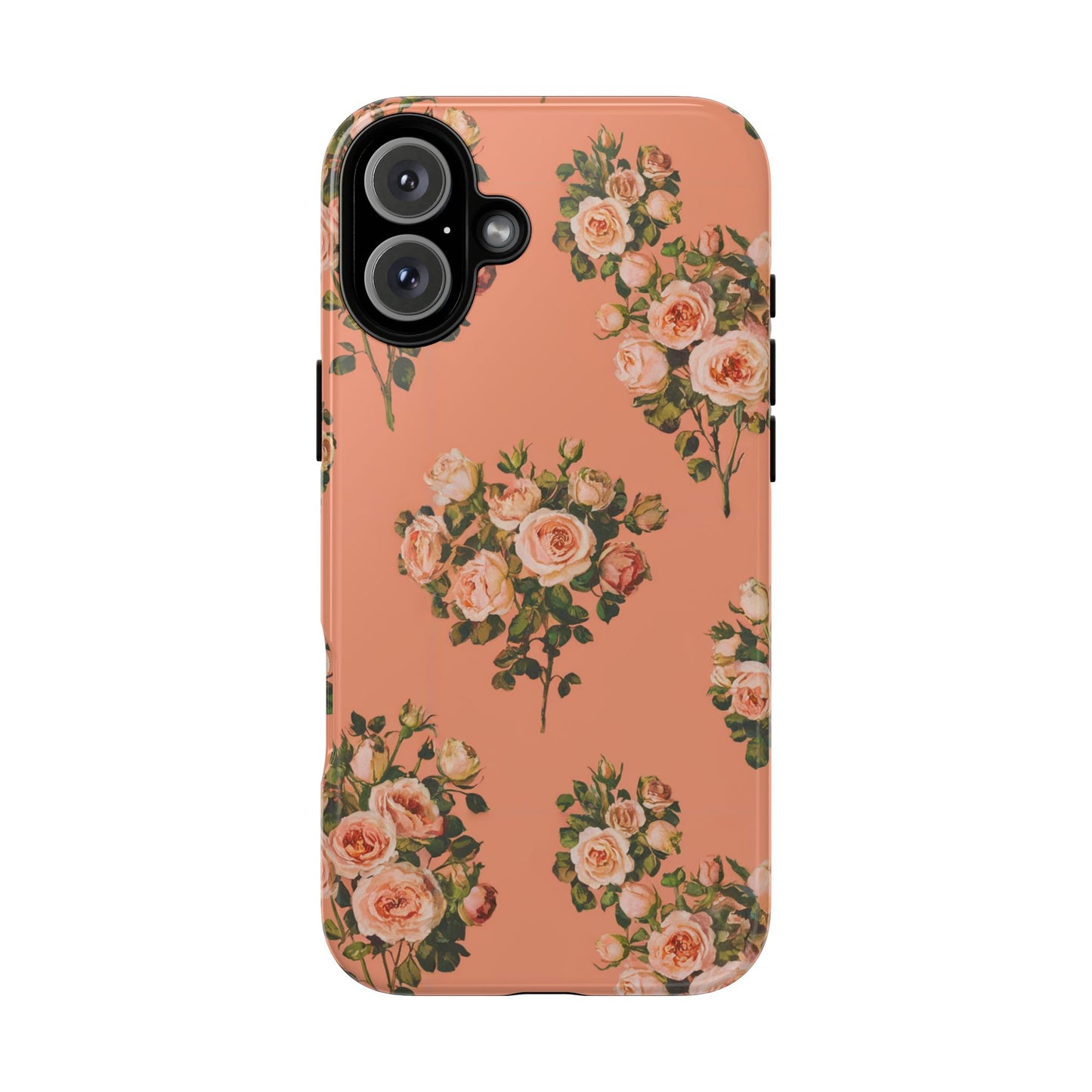 Vampire Art Vintage and Edgy iPhone 16 Tough Case - Retro Coral Florals