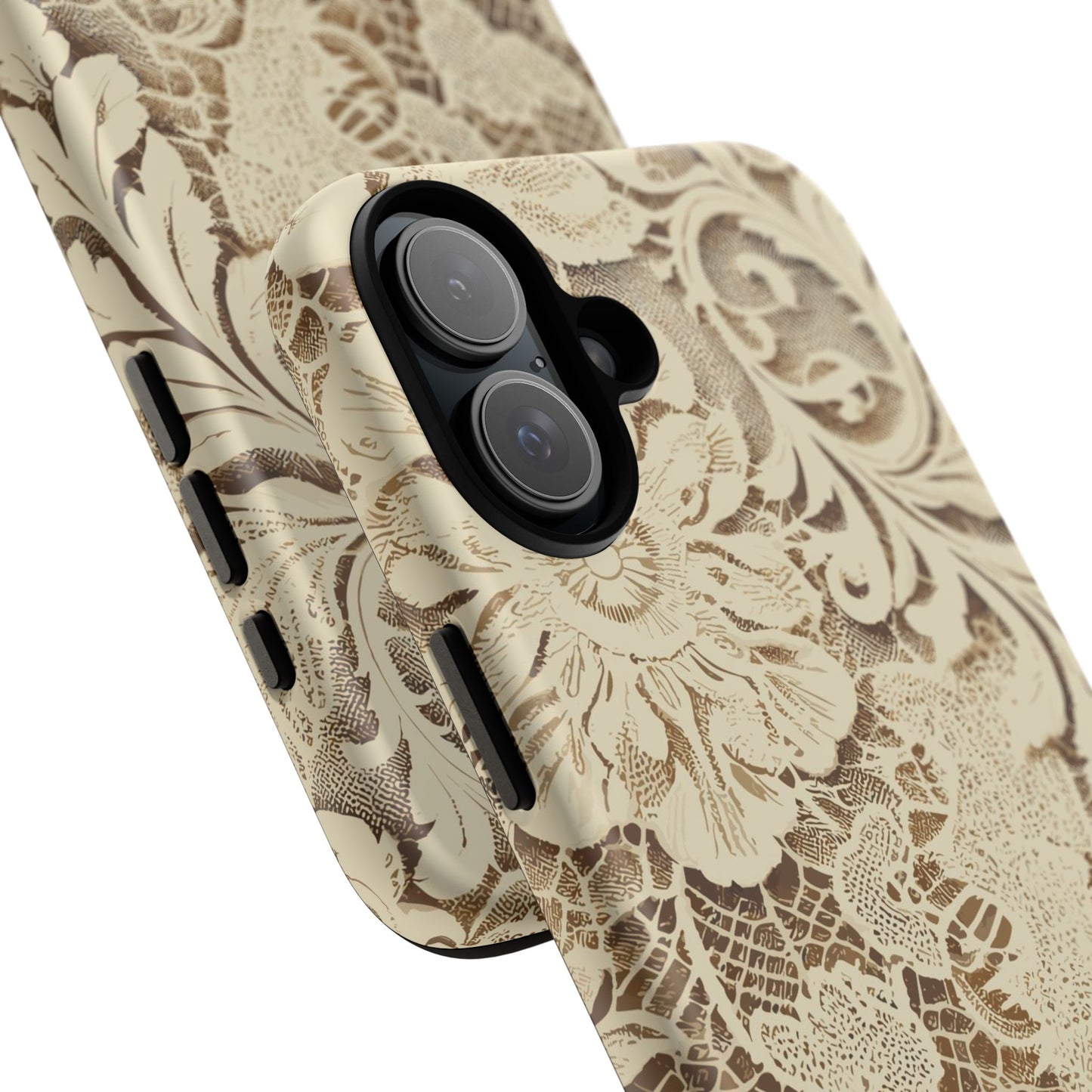 Vampire Art Vintage and Edgy iPhone 16 Tough Case - Cream Victorian Lace