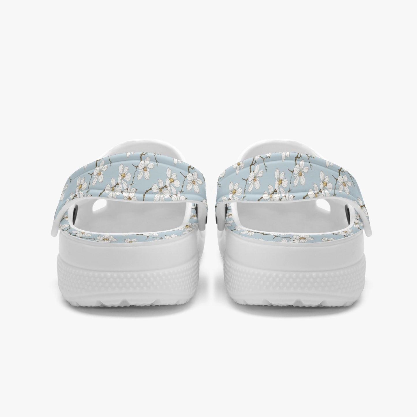 Vampire Art Retro Magnolia Pale Blue Kids Clogs