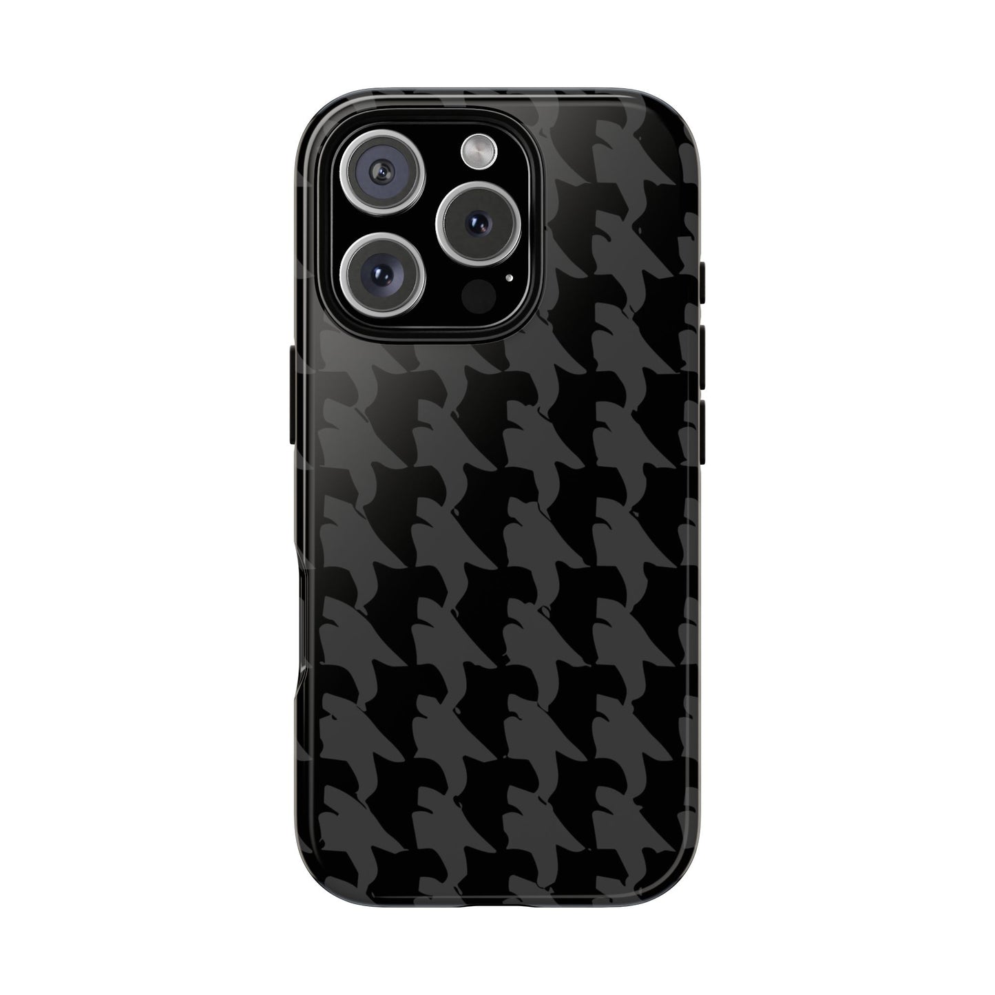 Vampire Art Vintage and Edgy iPhone 16 Tough Case - Black Houndstooth